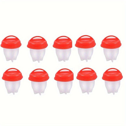 4-10pcs Non-Stick Silicone Egg Boilers, High Temperature Resistant, Kitchen Tools