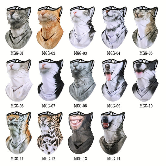 Stay warm and stylish with the MVPTOO 3D Printed Scarf featuring hanging ear loops and an animal print design. Ideal for cycling, motorcycling, and outdoor activities, this versatile accessory can be worn as a balaclava, full face mask, or neck warmer.