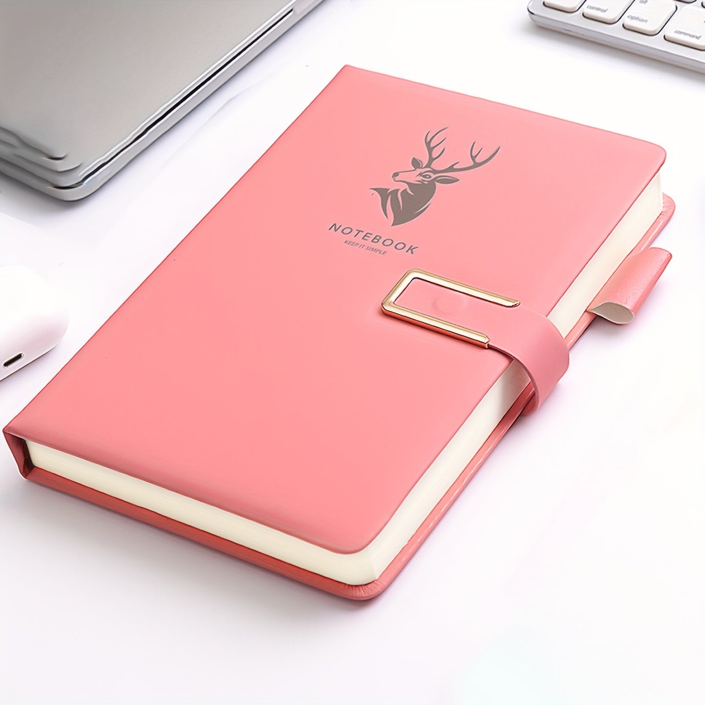 Vintage-style A5 notebook with soft cover, magnetic closure, bookmarks, and waterproof features. Suitable for daily office use or college diary.