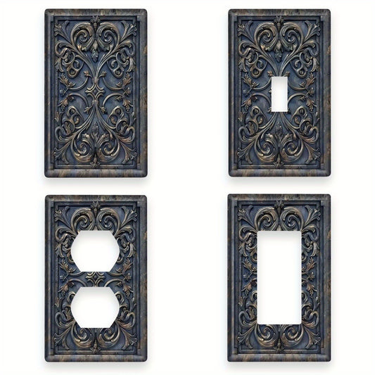 French Blue-Gray Decorative Light switch Cover: Versatile and Easy to Clean.