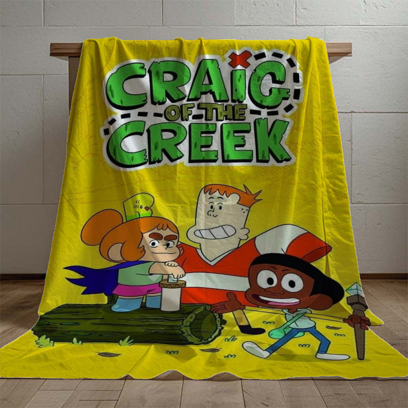 Stay cozy with the Craig of the Creek Adventure Fleece Blanket! This ultra-soft digital print polyester throw features your favorite cartoon characters and is ideal for all seasons. Perfect for use on the sofa, bed, travel, camping, or naps. The blanket