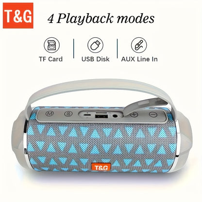 T&G TG116C is a portable wireless speaker with 5.0 surround sound, USB/TF/FM broadcast, and 10m connectivity. It has a rechargeable lithium battery with Type-C charging, making it a perfect