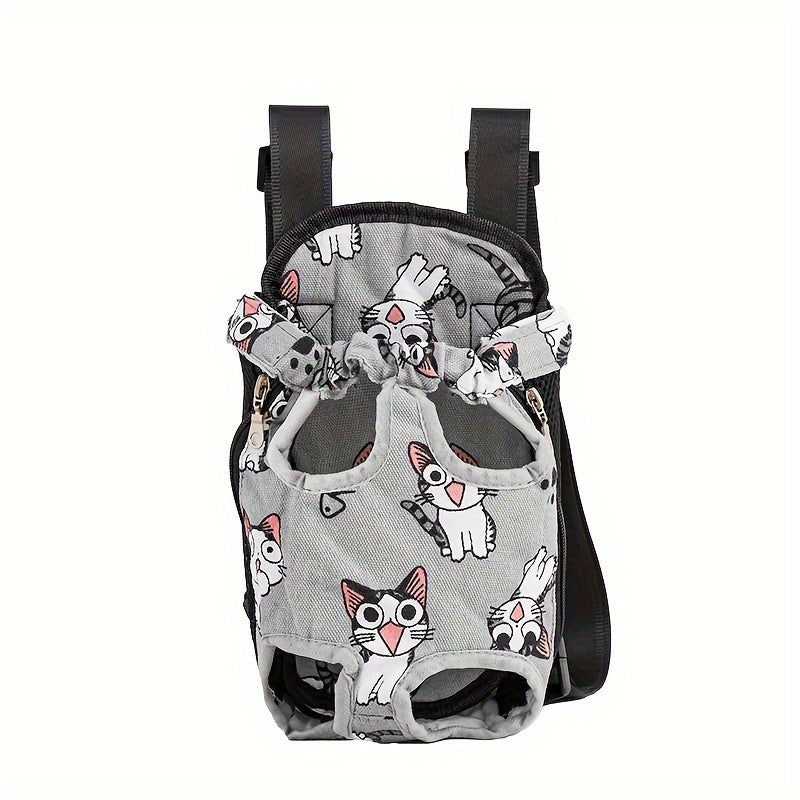 PetAmi Adjustable Pet Carrier Backpack made of soft polyester with comfortable shoulder pad, easy-to-use buckle system, secure zipper closure, suitable for small to medium dogs and cats