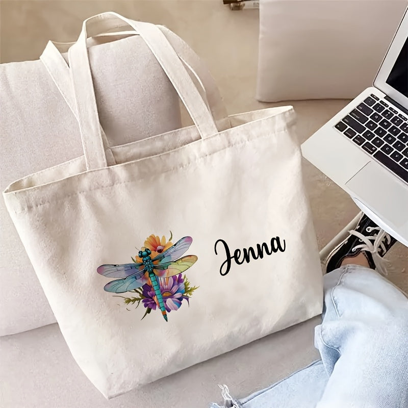 Unique Dragonfly Canvas Tote Bag - Convenient, Compact & Sturdy Shoulder Bag for Shopping, Travel & Beach - Ideal Present for Close Friends