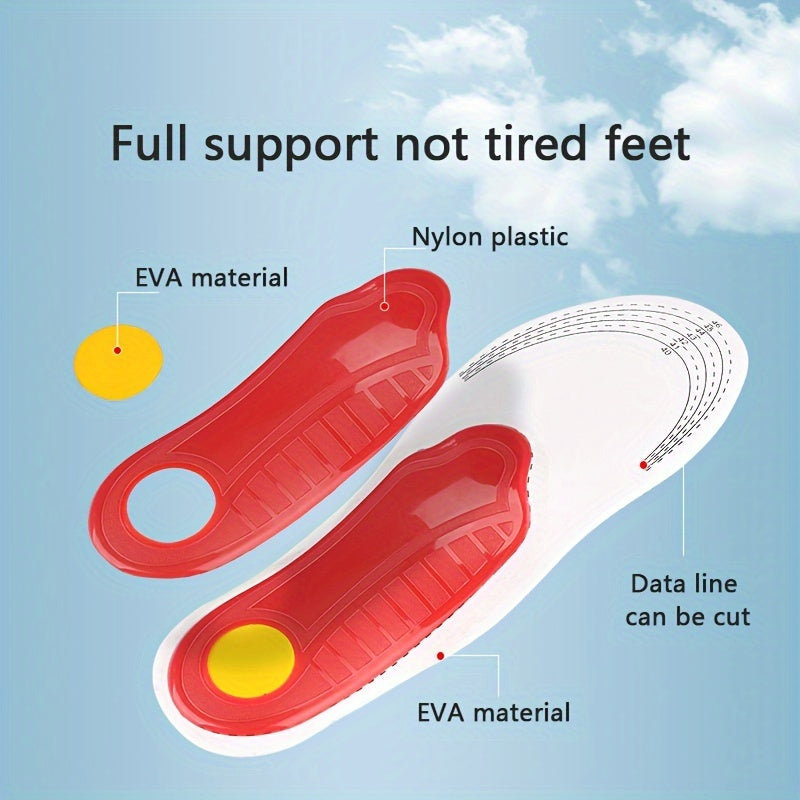 Unisex Arch Support: Black EVA Inserts for Flat Feet, Stabilizes Arch Comfortably