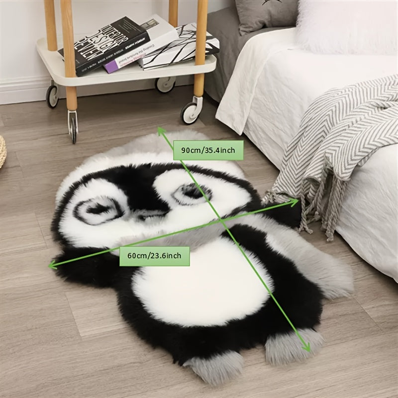 I have a single adorable fluffy 2'X3' penguin rug perfect for bedroom or living room. This super soft shaggy faux fur rug is machine washable and non-shedding. It adds a cute touch to your home office or room decor, making it a creative and decorative