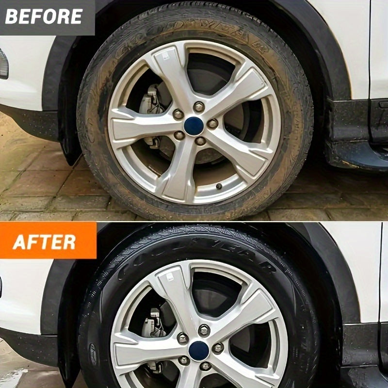 Long-lasting tire gloss enhancer with premium protection wax for a durable shine and anti-aging maintenance.