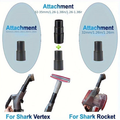 Universal Vacuum Hose Adapter Kit includes 5 pieces of converters, allowing for easy conversion from 3.81cm to 3.81cm and from 4.45cm to 3.25cm dust hose port adapters.