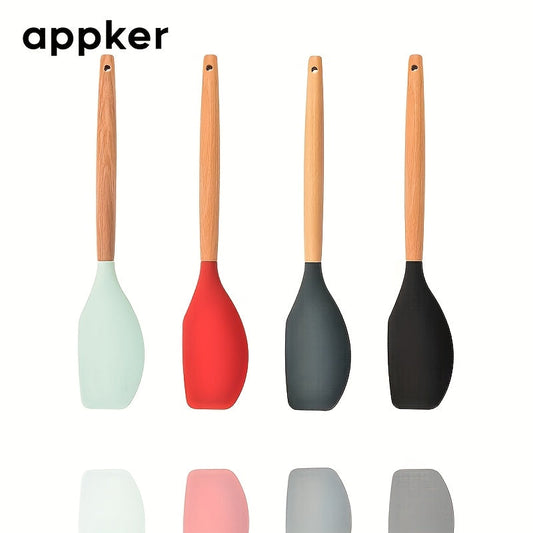 Silicone Spatula Set by Appker - Heat Resistant, Non-Stick, Dishwasher Safe Kitchen Utensils for Cooking & Baking, Food Grade Multipurpose Scraper in Assorted Colors. Safe for Food Contact.