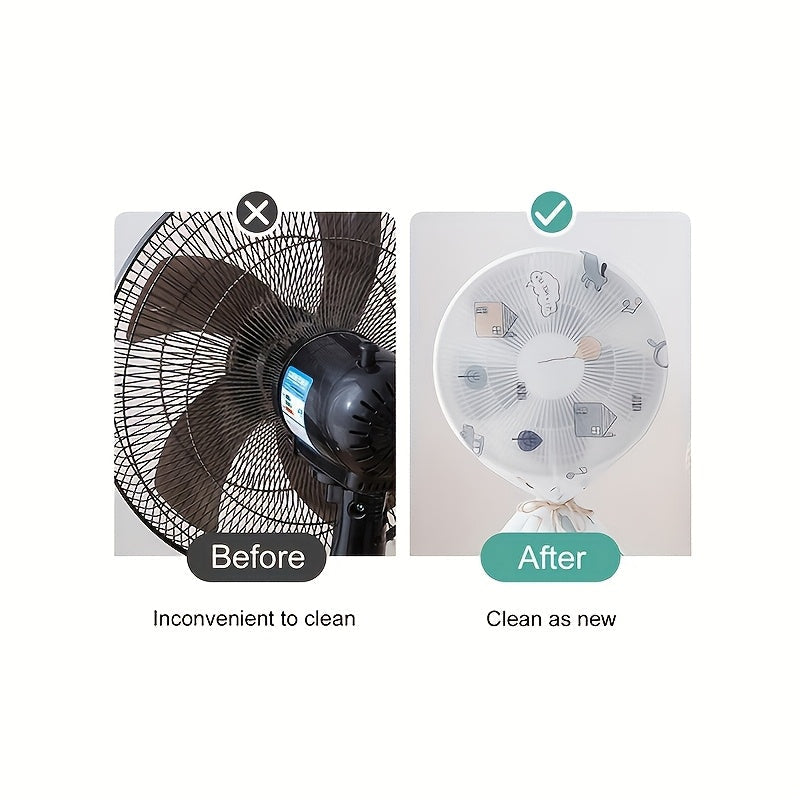 Waterproof and Dust-Proof Velvet Elastic Electric Fan Cover - No Power Required, Ideal for Kitchen and Dining Room Floor Standing Fans