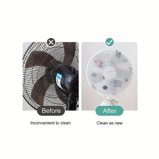 Waterproof and Dust-Proof Velvet Elastic Electric Fan Cover - No Power Required, Ideal for Kitchen and Dining Room Floor Standing Fans