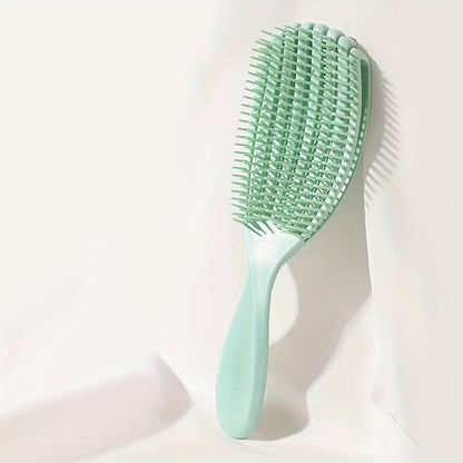 Wet and dry use shell comb with large curved fluffy style for smooth, knot-free hair. Features eight-claw massage design.