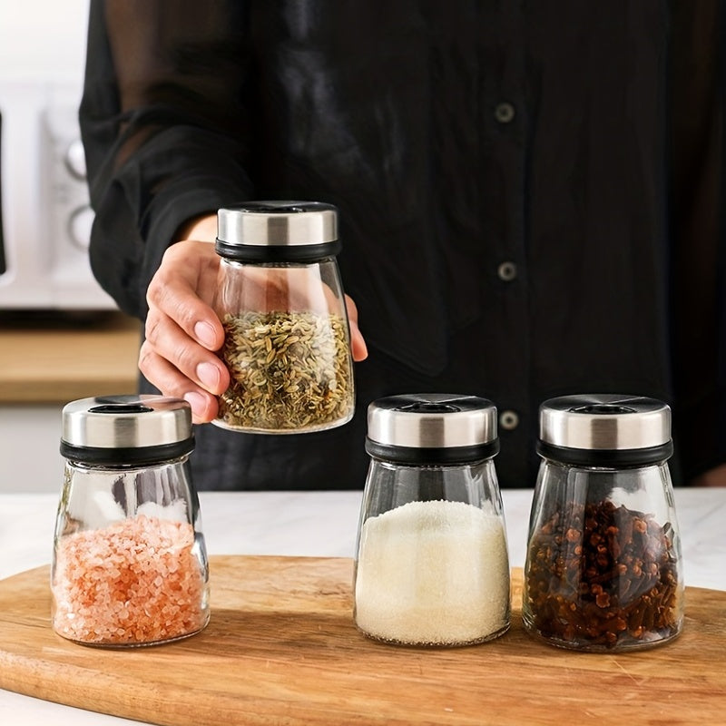 Spice up your kitchen with creative glass seasoning jars for salt, pepper, and MSG shakers!