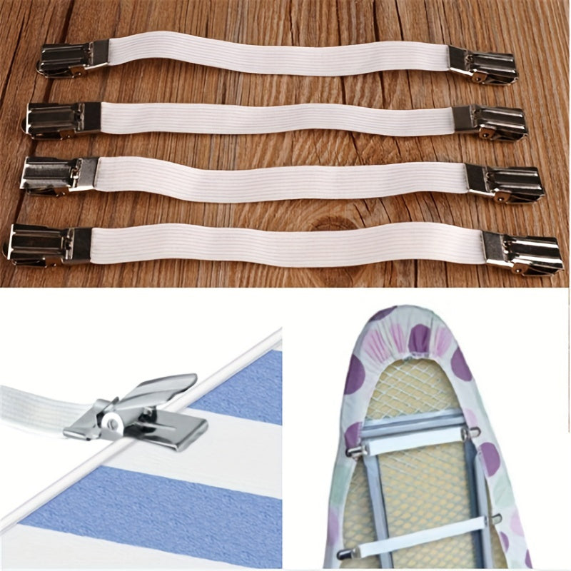 Adjustable Bed Sheet Grippers - Set of 4, Non-Slip Secure Clips, Made from Durable Polyester, Simple Installation, Universally Fits Mattress Sizes, Available in White, Black, Pink, Khaki, and Light Blue - Perfect for Beds and Sofas