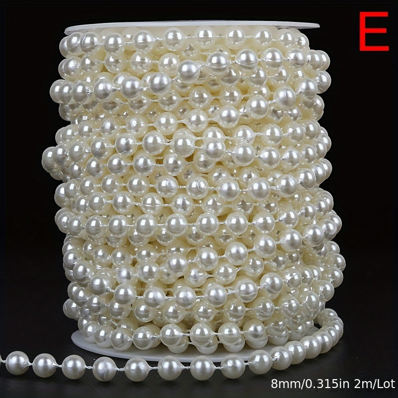 Round plastic ball beaded chain for DIY jewelry making and decoration, available in a 1 roll package.