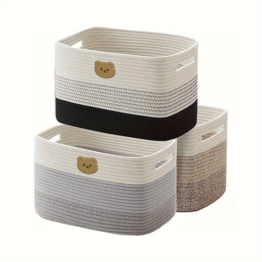 Multipurpose Woven Basket with Convenient Handles - Ideal for Organizing Diapers, Toys & Laundry in Any Room of the House