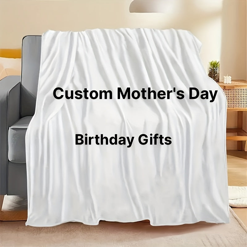 Personalize your space with a custom photo throw blanket featuring a contemporary design. This all-season blanket is made from durable polyester that is machine washable for easy care. The digital print is anti-allergen and can be used for multiple