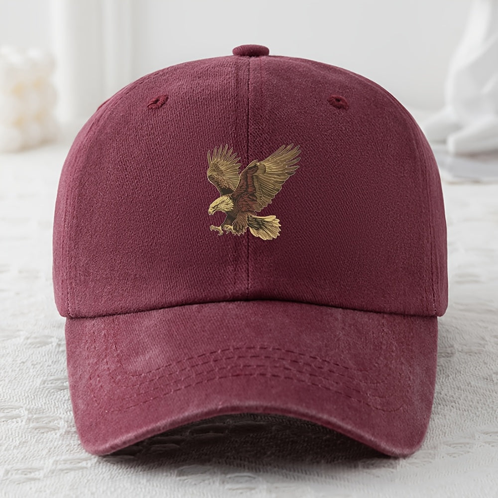 Youth baseball cap with vintage style, sun protection, and eagle embroidery - Ideal for casual wear.