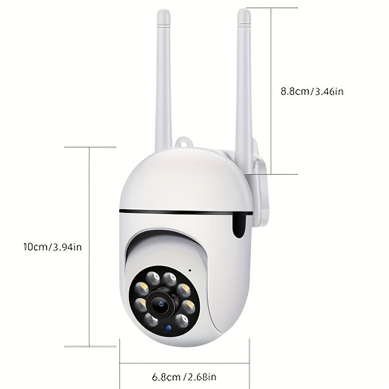 Conveniently install the 1080P HD WiFi Security Camera with PTZ and Voice Intercom without cables. Perfect for elderly and youngsters, with remote viewing anytime.