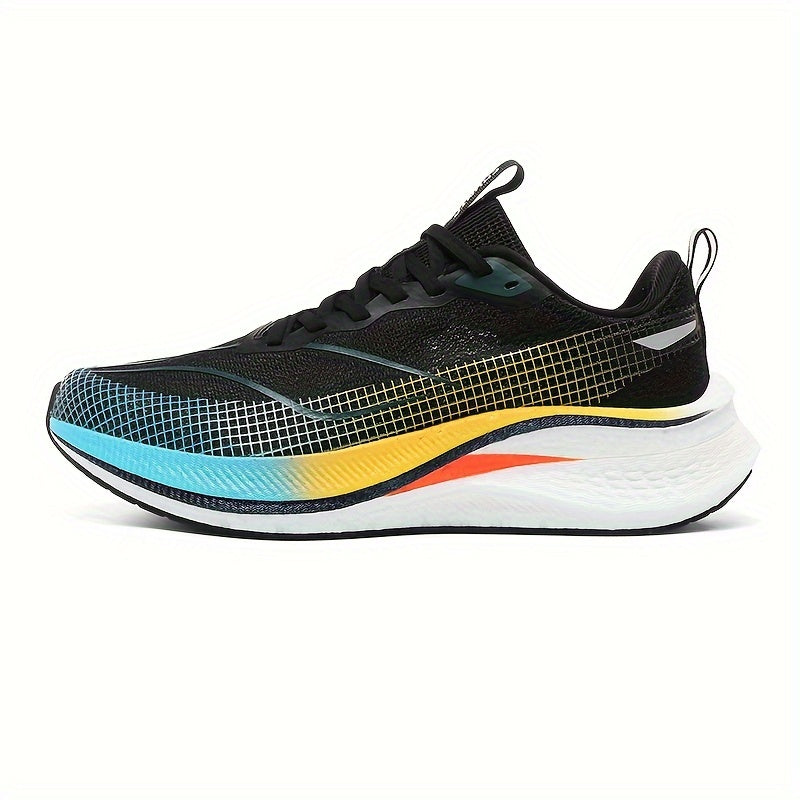 Men's lightweight running shoes with shock absorption, gradient color, and non-slip design for outdoor training.