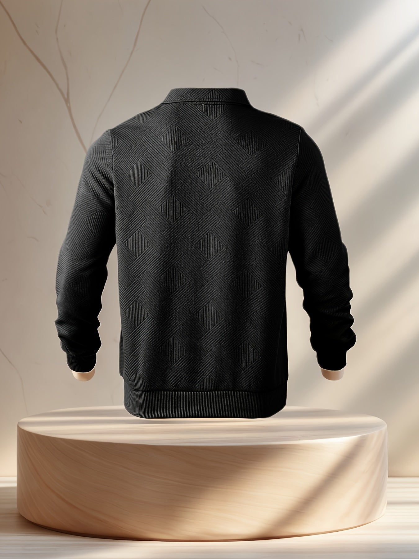 Men's gift: New American-style collar zipper sweatshirt for autumn and winter, versatile long-sleespanning sleeve.