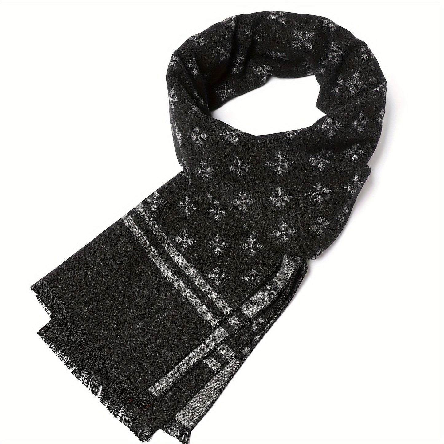 Stay Cozy in Style with this Men's Thick Plaid Scarf, 180X30CM, Made of Soft Imitation Cashmere - Perfect for Autumn and Winter Gift Giving