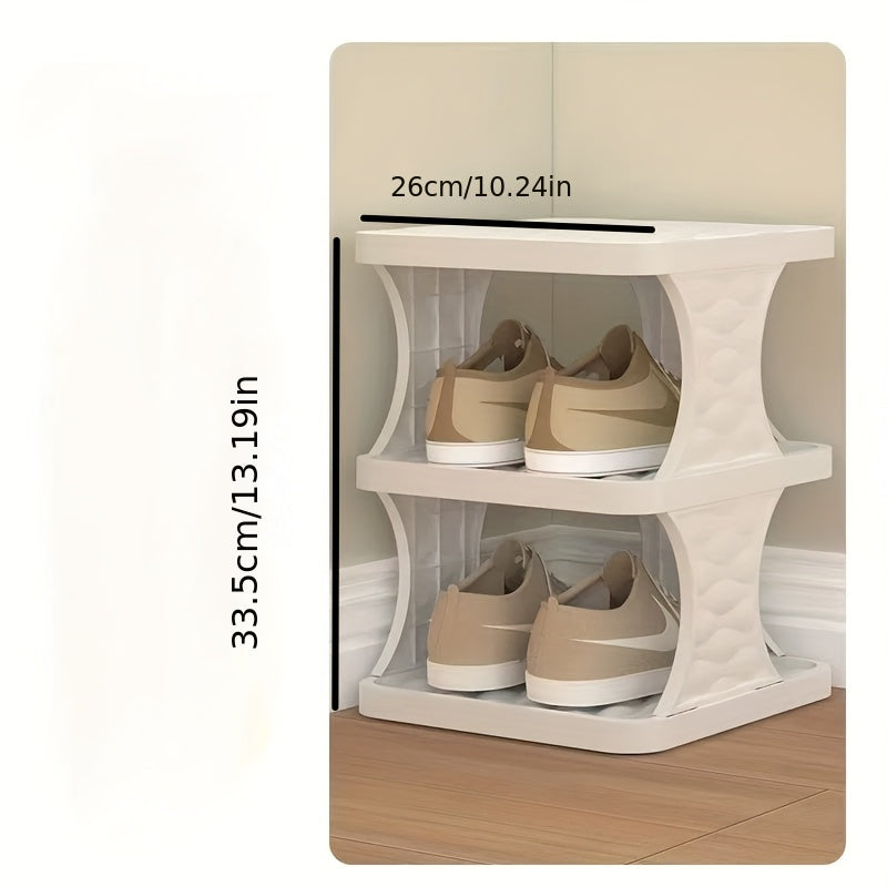 Multi-layer shoe cabinet with a dust cover, perfect for saving space - Simple assembly, spacious, and convenient for storage in homes and dorm rooms.