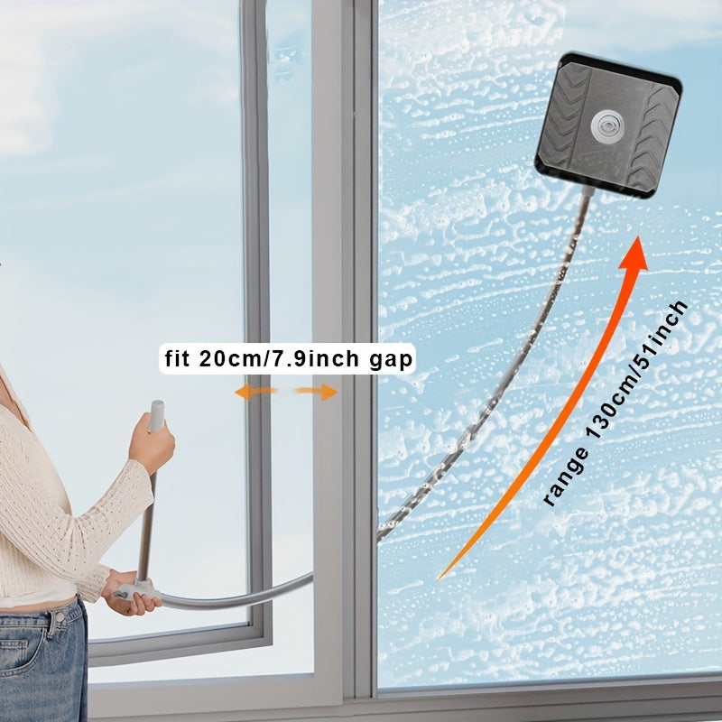 Telescopic deraza tozalagich squeegee to'plami, uy va avtomobil uchun L-shakl qo'shimchasi - ikki tomonlama, ichki va tashqi shisha tozalash uchun ideal