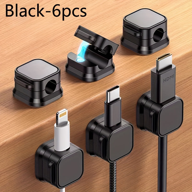 Cool Magnetic Data Cable Storage Organizer and Charging Cable Holder - Creating a tidy desktop with 1/3/6pcs.