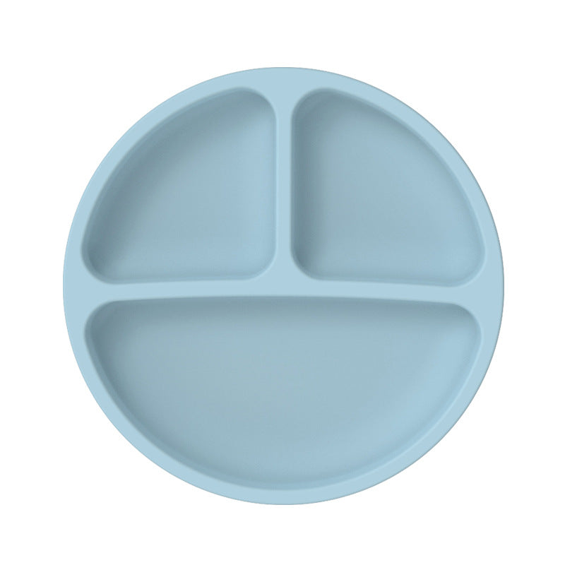 Suction Cup Silicone Dinner Plate for Kids - Non-Slip, Divided Feeding Bowl for Children