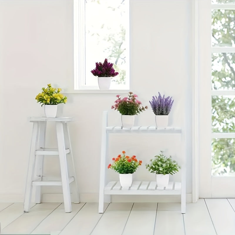 6 artificial flower pot flowers for home or office decor