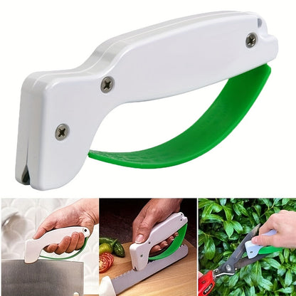 Sharpen your kitchen knife and scissors on the go with our portable sharpener. Say goodbye to dull blades and enjoy easy sharpening without the need for electricity. Made from durable ABS material for long-lasting use, enhancing your cooking experience.