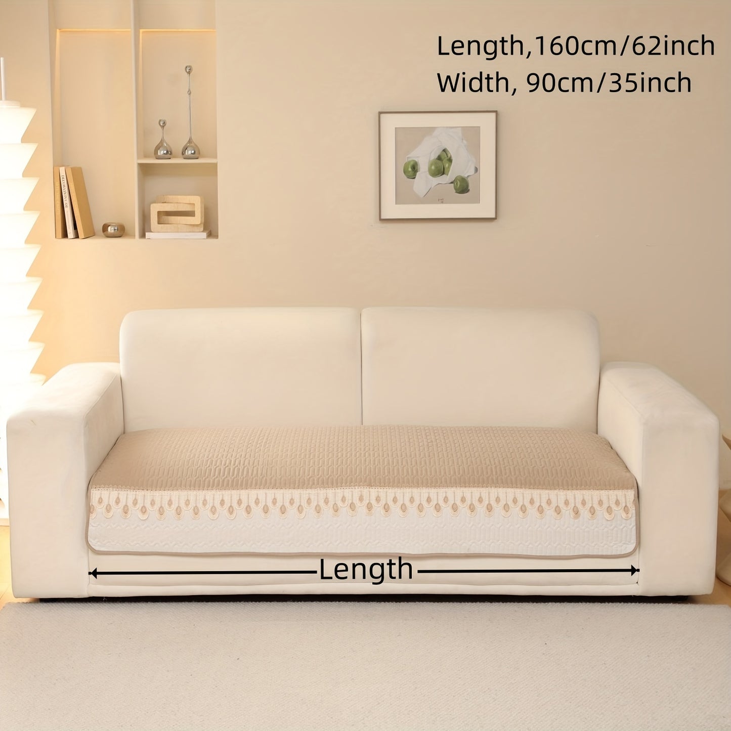 Luxurious Feather Embroidery Quilted Sofa Cover enhances and protects your couch.