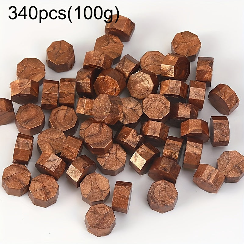 340pcs 100g Octagonal Wax Particles for DIY Gift Box Sealing Wax