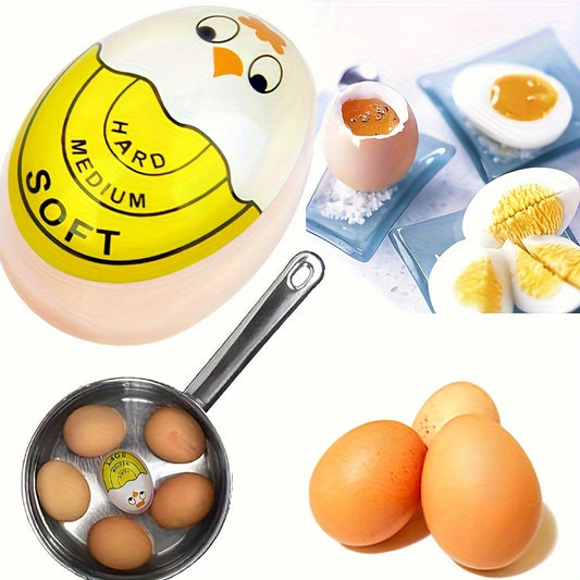 Yuhuphyllic color-changing egg timer - reusable kitchen tool for perfectly cooked eggs, ideal for breakfast and cooking. Playful design with durable plastic construction.