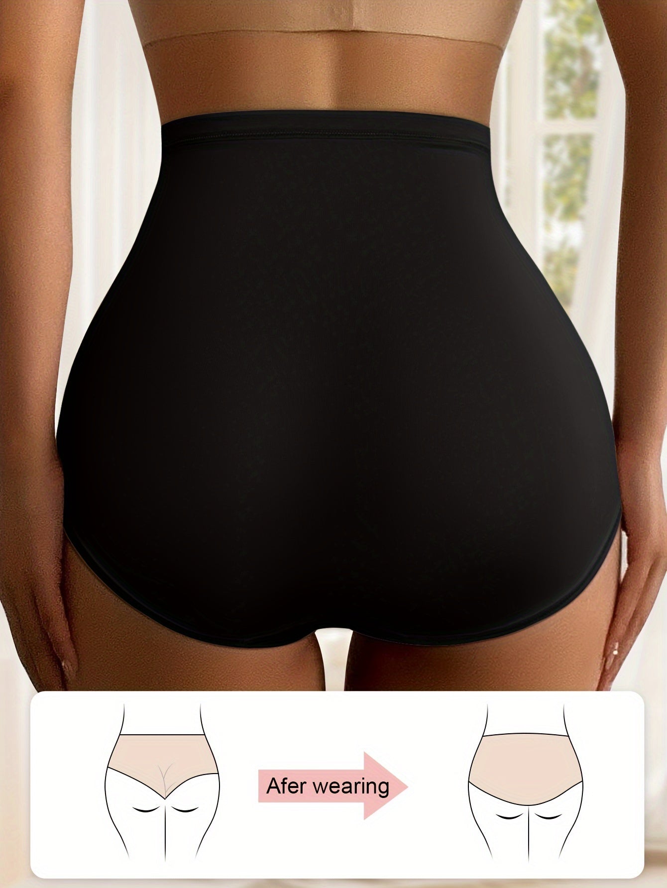 Seamless high waist label print panties for women, ideal for fall and winter.