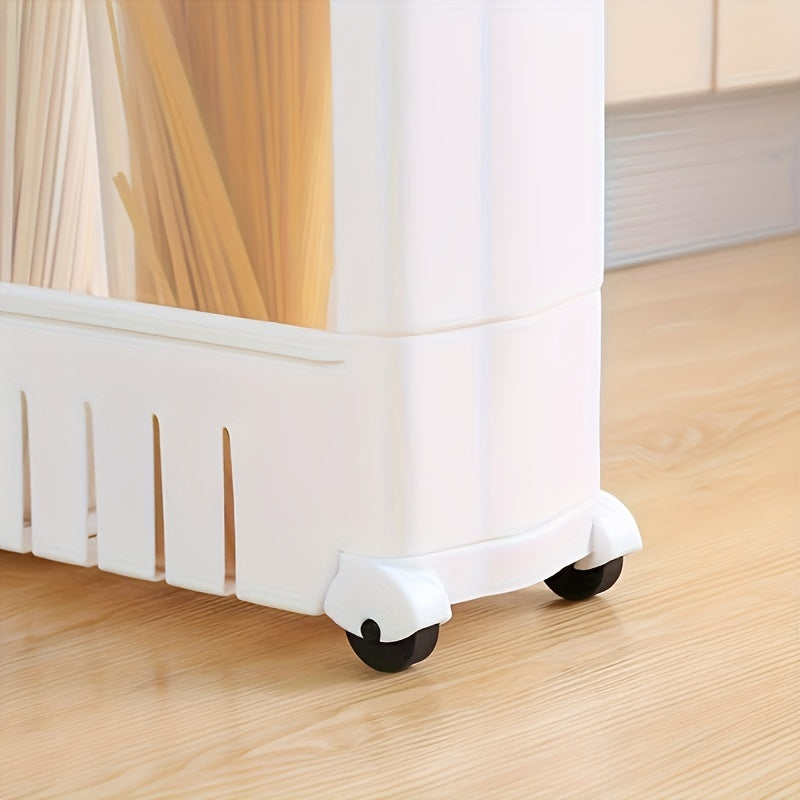 3/4-layer ultra-narrow refrigerator edge gap organizer for bathroom and living room storage, ideal for hotels.