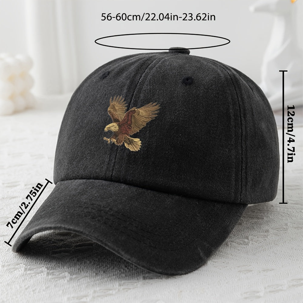 Youth baseball cap with vintage style, sun protection, and eagle embroidery - Ideal for casual wear.