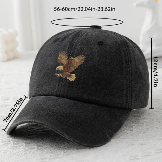 Youth baseball cap with vintage style, sun protection, and eagle embroidery - Ideal for casual wear.