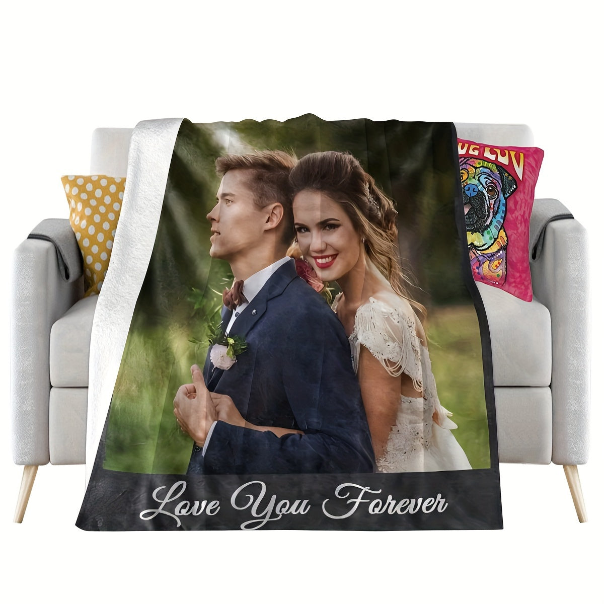 Versatile Custom Photo Flannel Throw Blanket - Luxuriously Soft and Cozy for Couch, Bed, Office, or Outdoor Adventures - Ideal All-Season Gift, Perfect for Holiday, Pet Snuggling, and Multipurpose Use