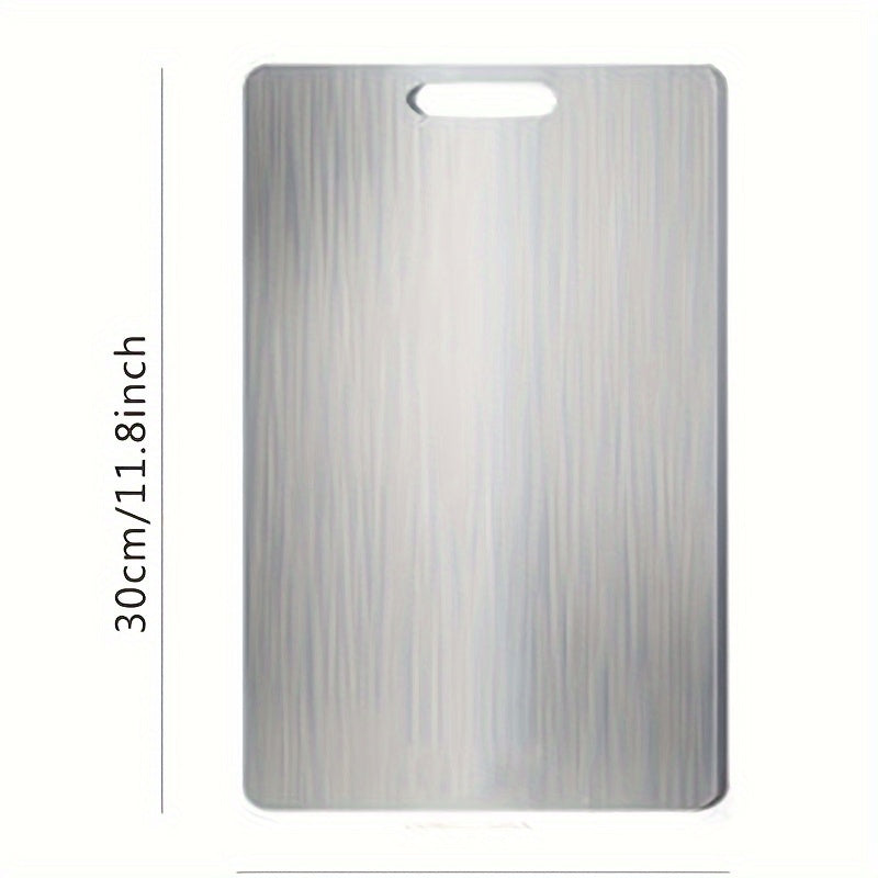 Double-Sided Stainless Steel Kitchen Cutting Board - Ideal for Meat, Fruits, and Vegetables - Food Grade and Non-Slip