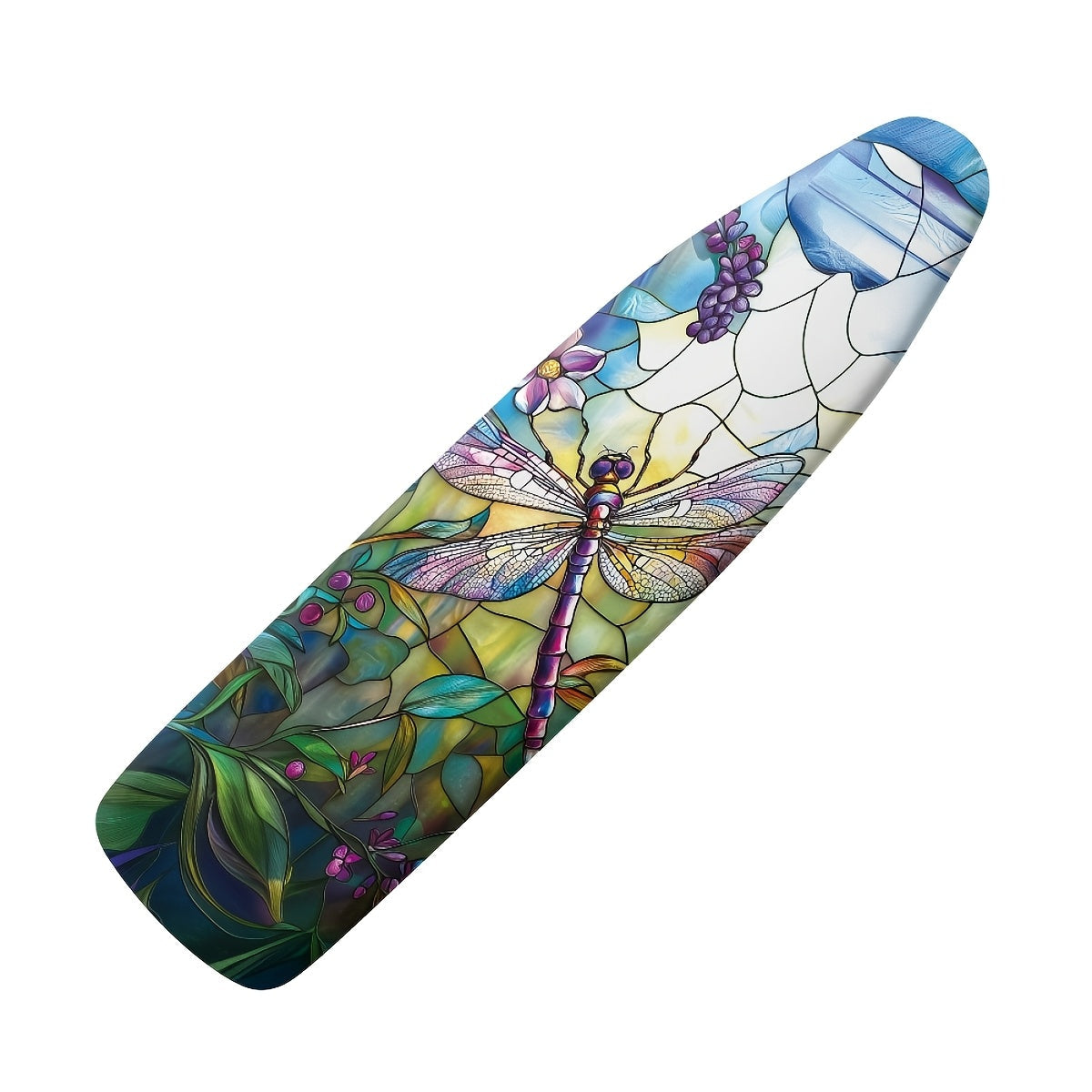 Get your vintage art dragonfly sunflower pattern ironing board dust cover with an elastic drawstring today! This cover is easy to install, heat-resistant, and includes 3 fasteners for added security after ironing.