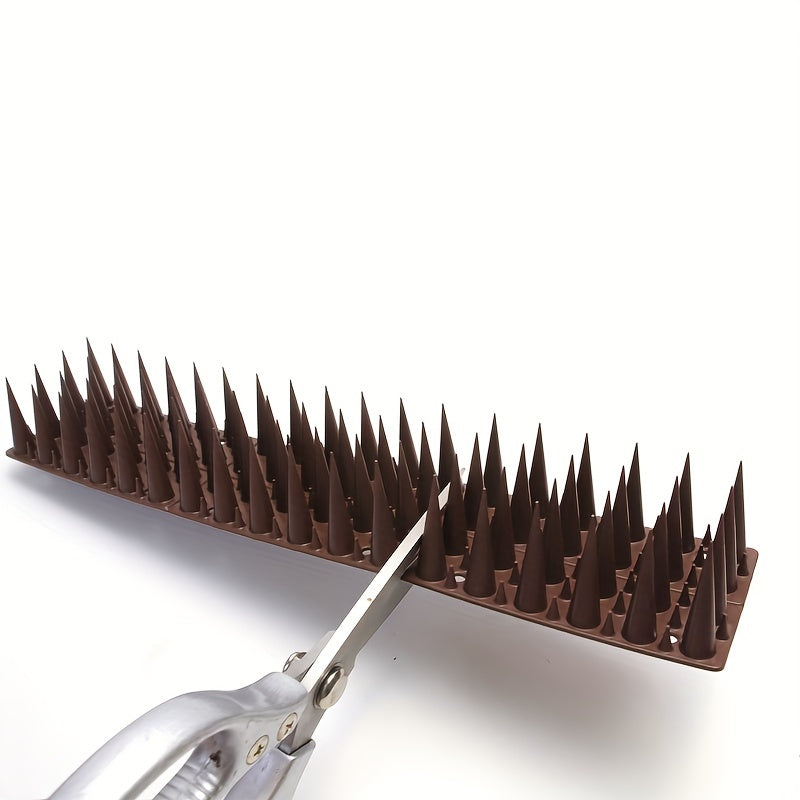 10 packs of 2023 new 298.7cm 4-row bird spikes for windowsills, balconies, flower pots, fences, and walls to deter birds, cats, doves, and thieves.