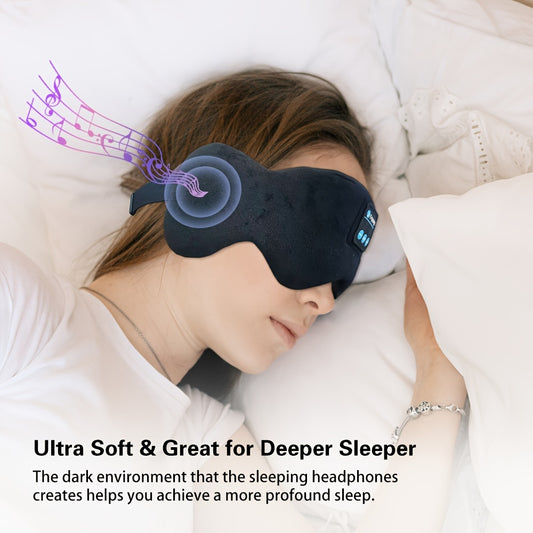 Wireless soft sleeping mask with wireless 5.3 headphones for sleep shade, suitable for women and men.