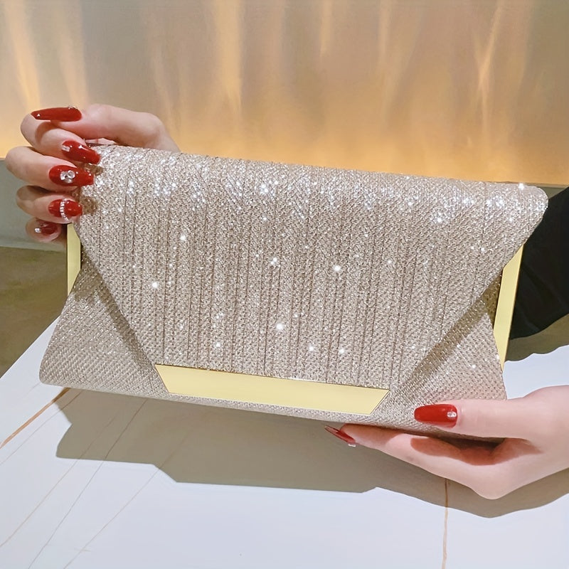 Sequined evening bag for women, perfect for prom, weddings, parties, and music festivals.