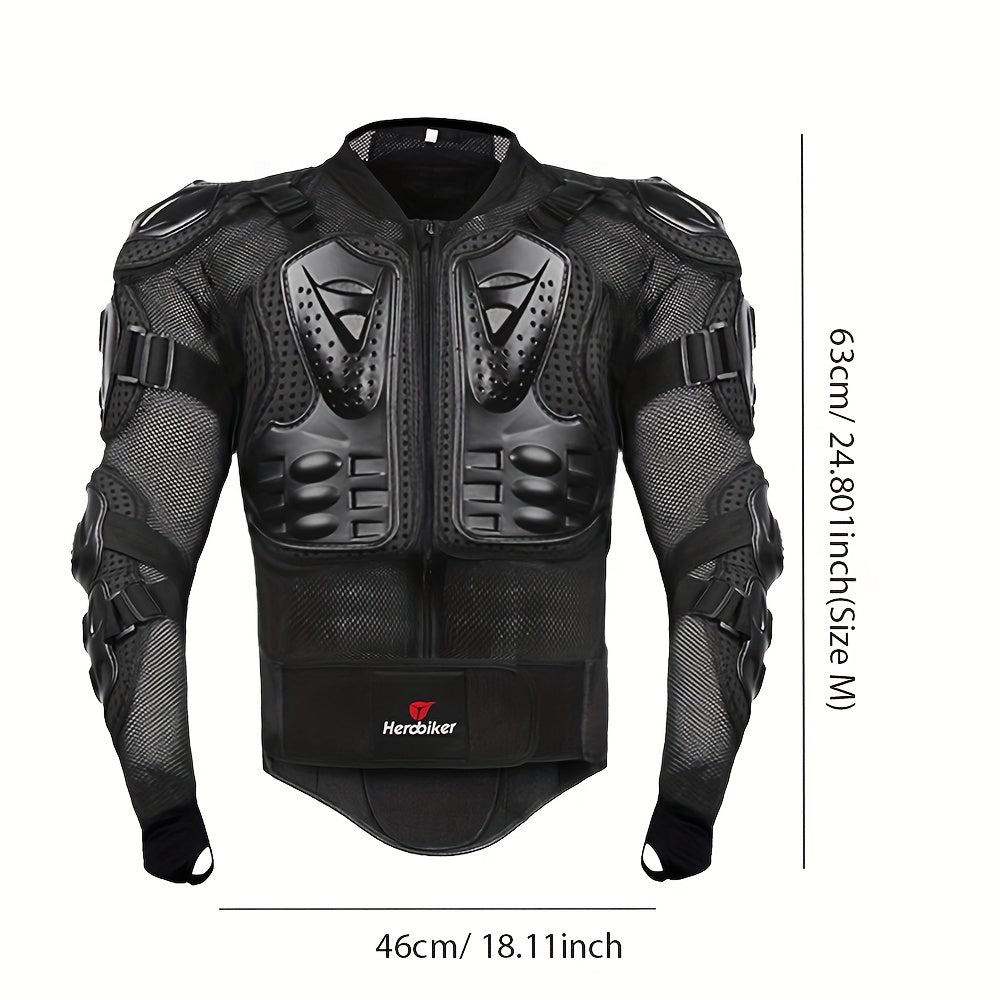 HEROBIKER Men's Motorcycle Jacket, Lightweight and breathable with a polyamide protective design and no pockets.