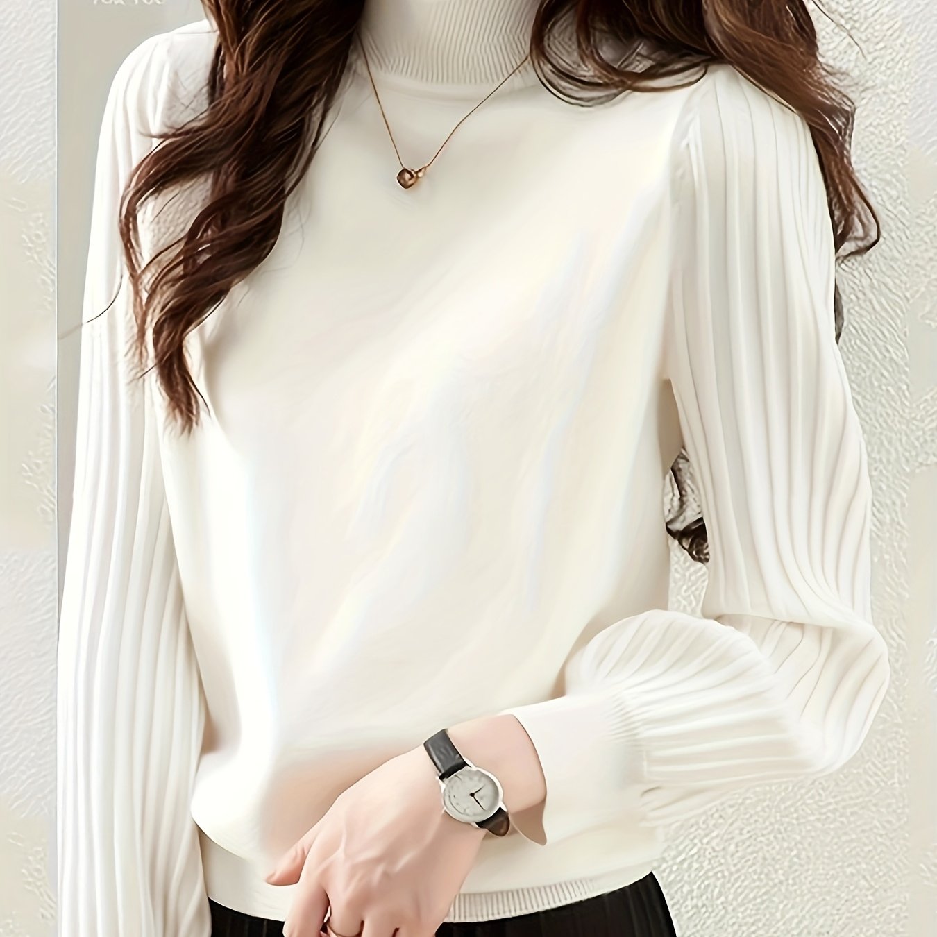 2024 Half-high Collar Ribbed Bottoming Shirt, Light Luxury and Fashionable, Slimming Fit, Versatile Casual Wear for Autumn and Winter, Long Sleeve Turtleneck New Style.