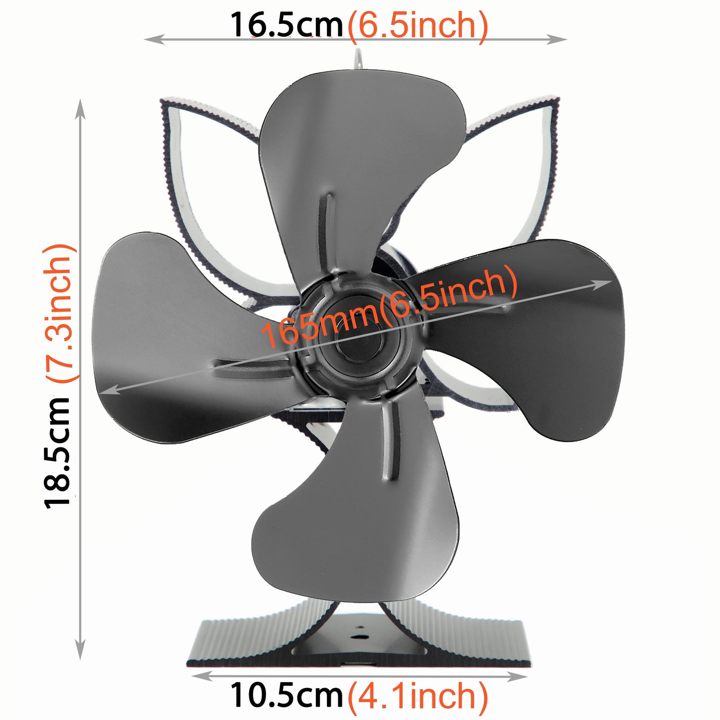 One or two pieces of a four-blade wood stove fan, designed for distributing heat from wood, gas, or log burner stoves. This heat-driven wall fan is a cozy home heating accessory for autumn and winter. It does not require electricity and includes a