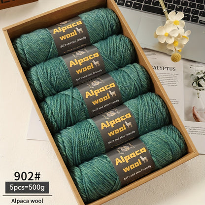 500G Alpaca Wool Yarn, 245 Thick Knitting Needles, Multi-Colored Kit for Autumn and Winter Fashion DIY Projects. Includes Yarn for Sweaters, Cardigans, Scarves, Hats, Gloves, Pants, and