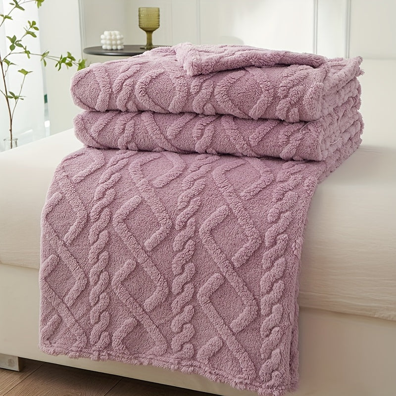 One piece of contemporary taffeta jacquard blanket made for cozy comfort, skin-friendly softness, and stylish home decor. This blanket does not include a pillowcase.